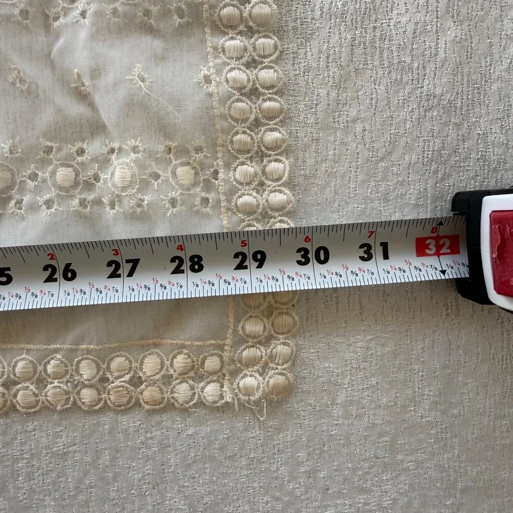 Vintage Sheer Lace Table Runner Embroidered‎ Cottagecore Vanity Scarf 30x14